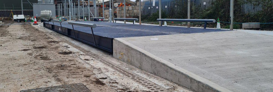 18m surface mount weighbridge with concrete ramps